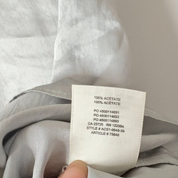 Aritzia Babaton Beck Satin Slip Mini Dress Silver Pearl Grey Size Medium - Picture 10 of 10